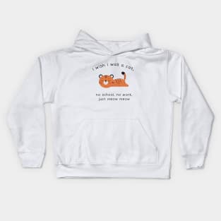 Lazy Cat No School No Work Kids Hoodie